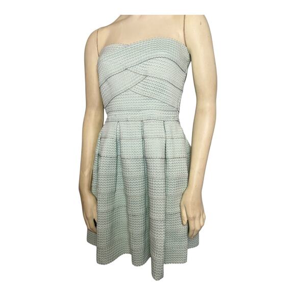June & Ivy Strapless Bandage Fit & Flare Dress Mint Green Women M Cocktail Party - Picture 6 of 11